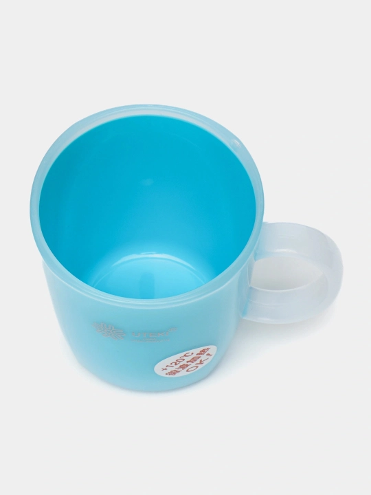 Issiq va sovuq ichimliklar uchun qopqoqli, issiqqa chidamli plastik krujka, 350 ml