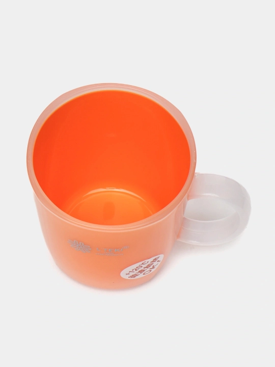 Issiq va sovuq ichimliklar uchun qopqoqli, issiqqa chidamli plastik krujka, 350 ml