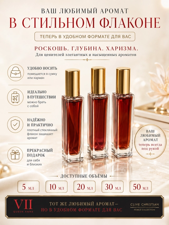 Clive Christian VII Queen Anne Rock Rose erkaklar atiri, 5–50 ml