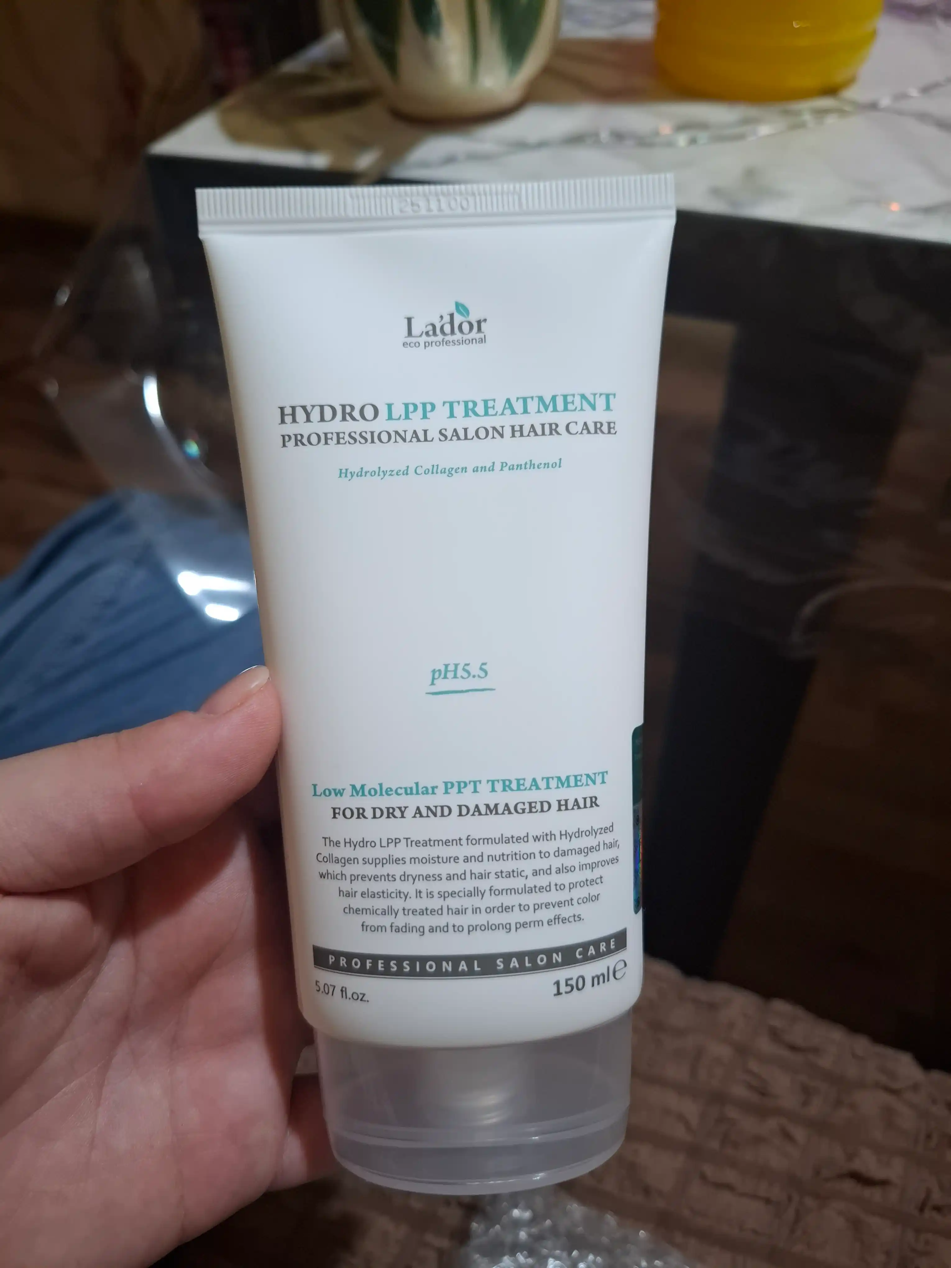 Shikastlangan va quruq sochlar uchun Lador Hydro LPP Treatment kollagenli niqobi