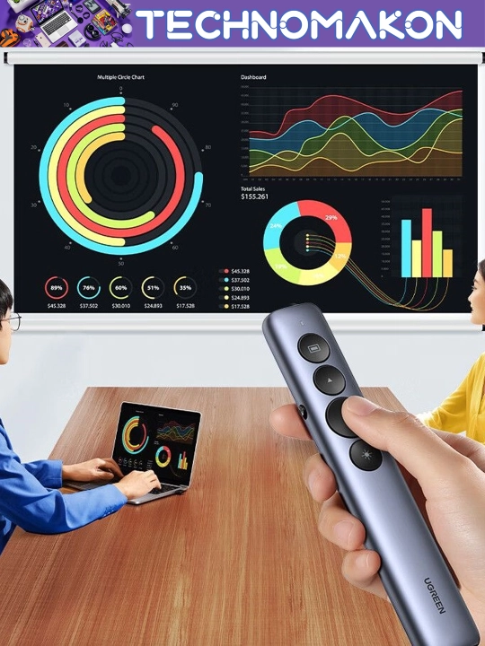 Лазерная указка, кликер презентер беспроводной UGREEN Wireless Presenter, 2.4 ГГц, красная
