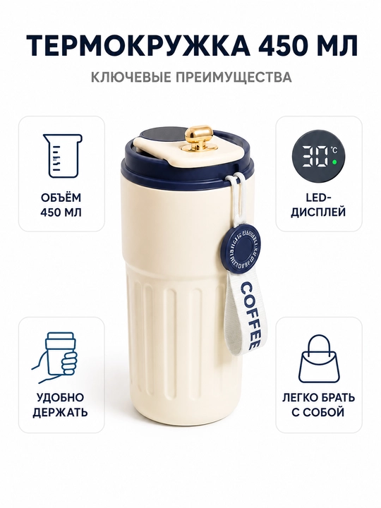 Термокружка с датчиком температуры
