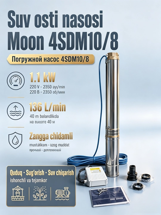 4SDM10/8 suv osti chuqur quduq nasosi, Quduq pompasi Deepwell - 