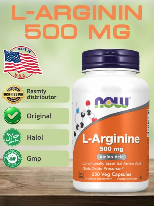 Now Foods, L-Arginin, 500 мг и 1000 мг, Халяль - 