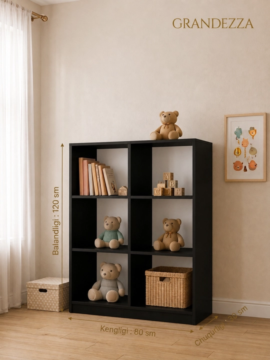 Детский стеллаж полка TEDDY для книг и игрушек, полностью собранный, 120x80x30 см - 