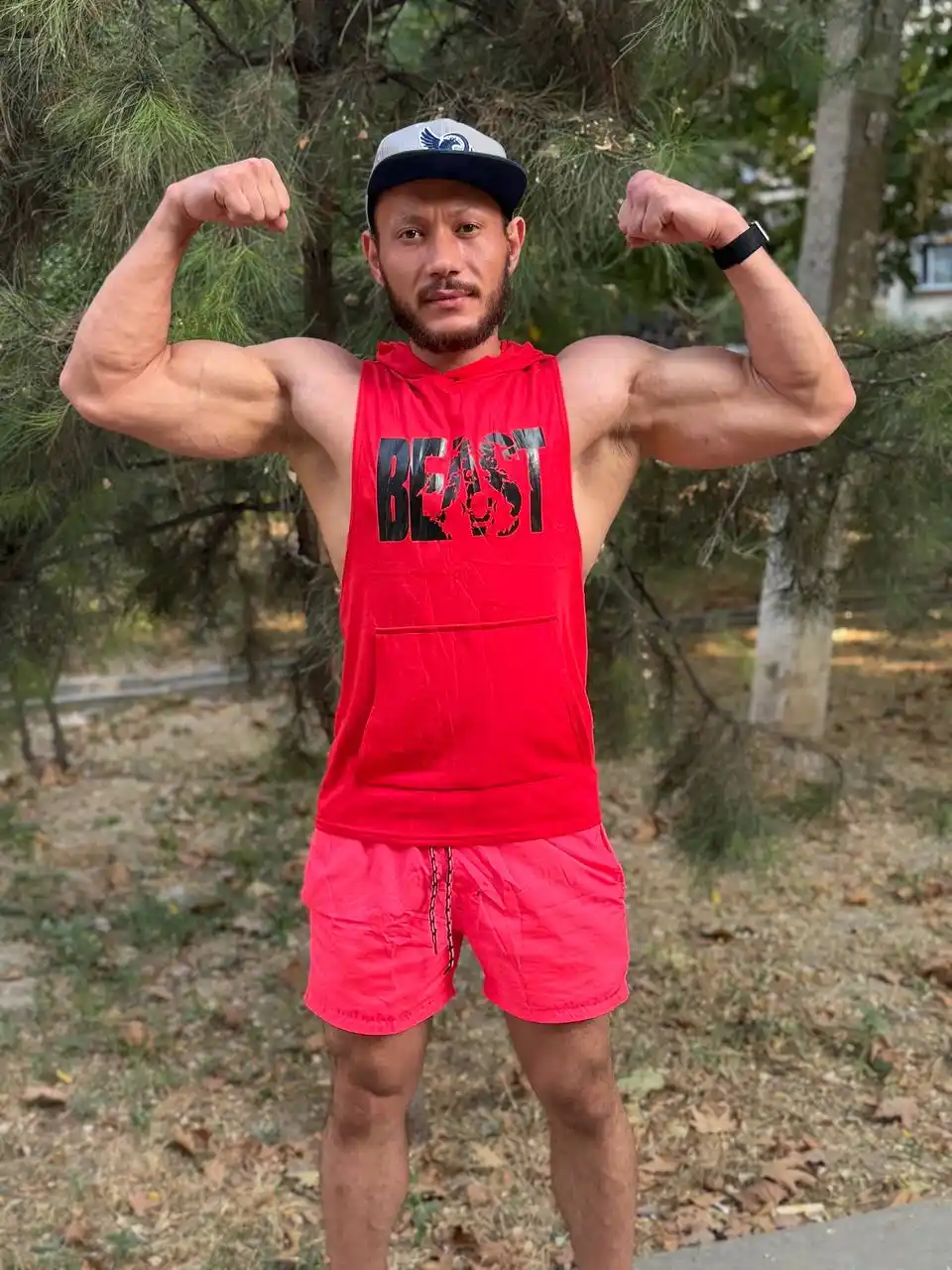 Mashg‘ulot va zal uchun BEAST kapyushonli erkaklar sport maykasi