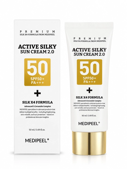 MEDIPEEL Active Silky Sun Cream 2.0 SPF50+ PA+++ Koreys quyoshdan himoya kremi - 