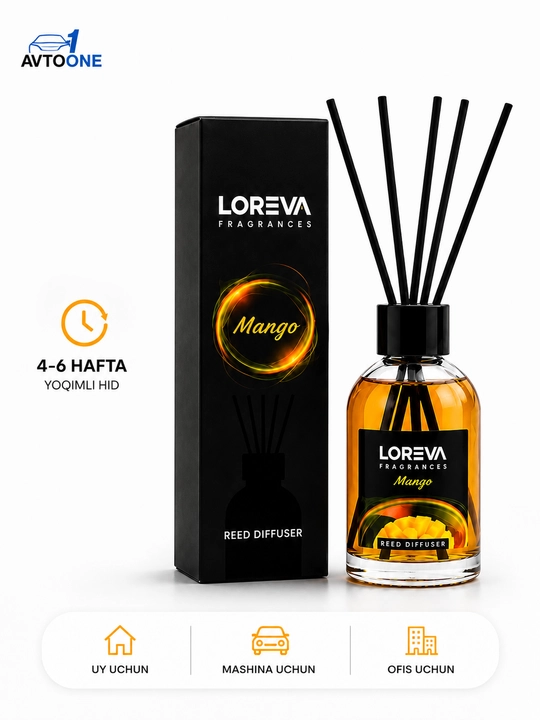 LOREVA Манго, 120 мл — ароматический диффузор для дома автомобиля и офиса - 