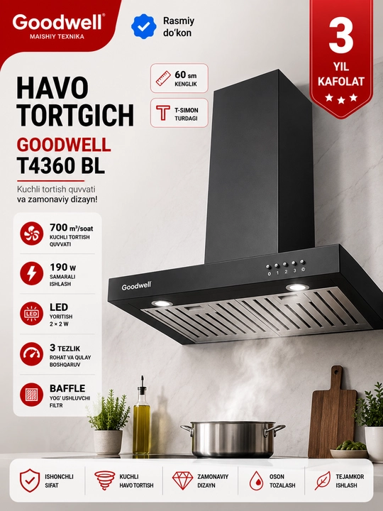 Вытяжка Goodwell T 4360 BL - 