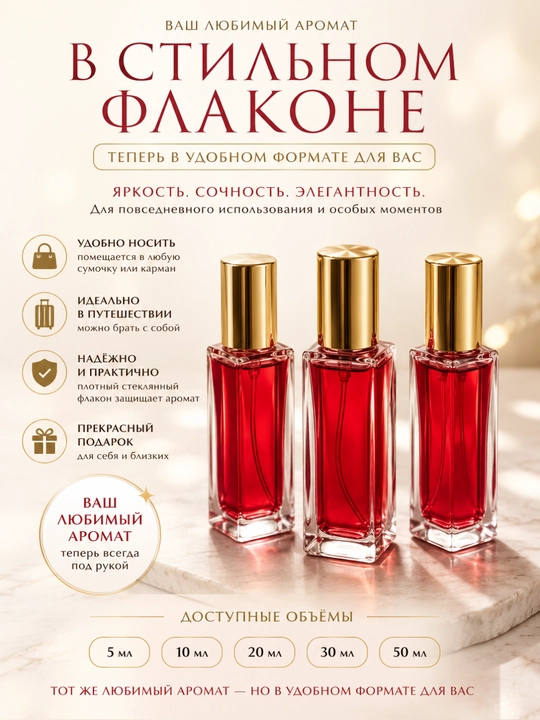 Mancera Cherry Cherry — ayollar atiri, olchali ifor, 5–50 ml