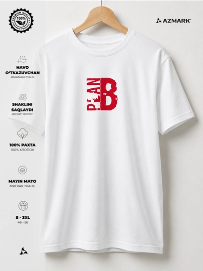 Futbolka AZMARK printli, uniseks standart bichim - 