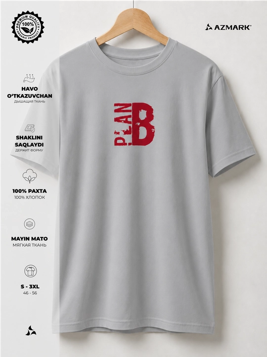 Futbolka AZMARK printli, uniseks standart bichim - 