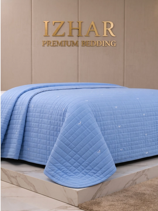IZHAR Premium qavilgan ikki kishilik krovat yopqichi, kulrang