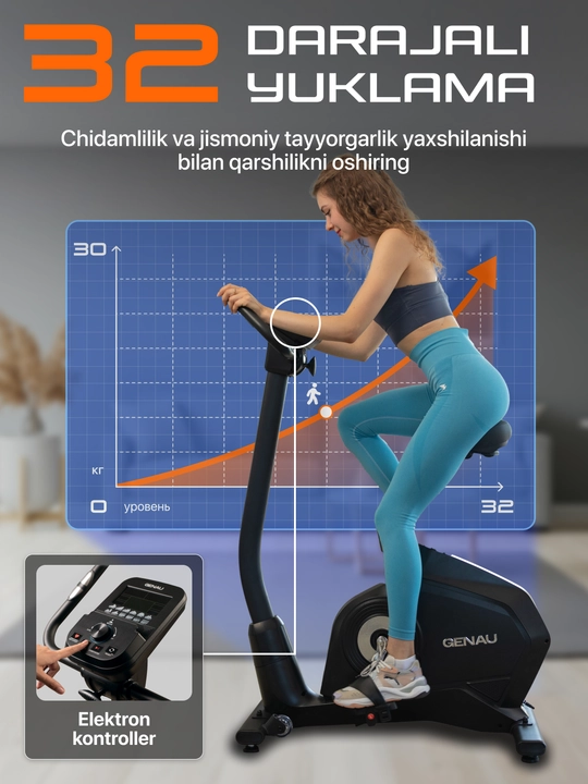 Велотренажер Genau Ergo XT-850, электромагнитная система нагружения MagnetixPro SB1-01A