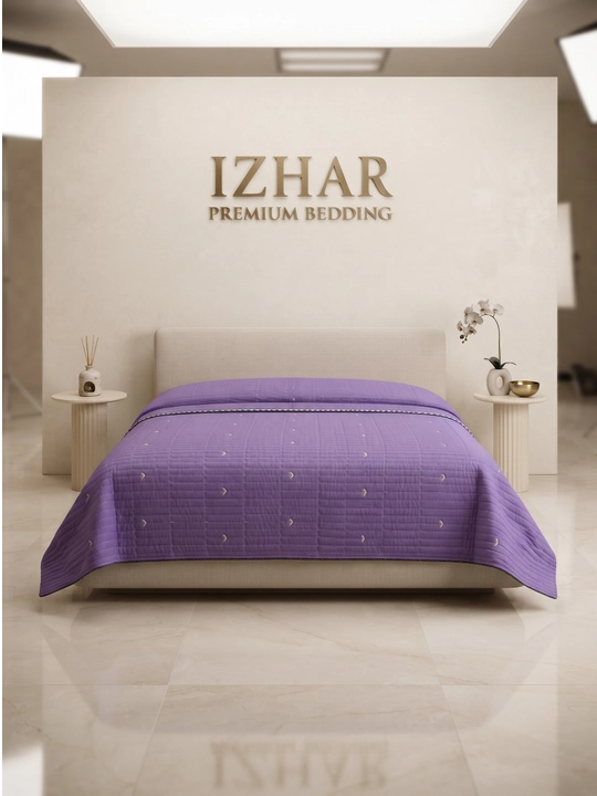 IZHAR Premium qavilgan ikki kishilik krovat yopqichi, kulrang