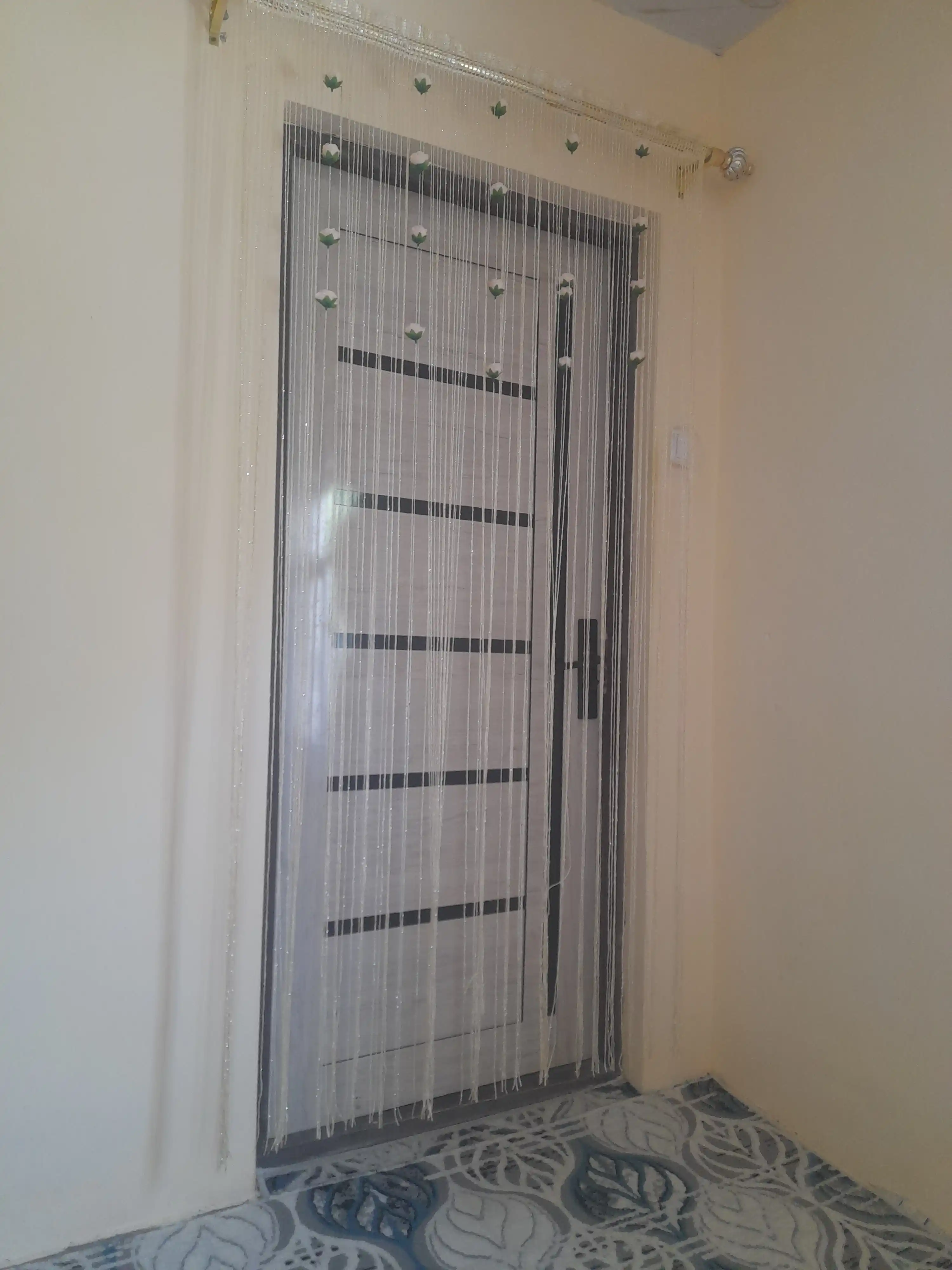 Gulli ipli, gipyur tul dekor parda, eshik va deraza uchun dekorativ ipli parda 100×200 sm
