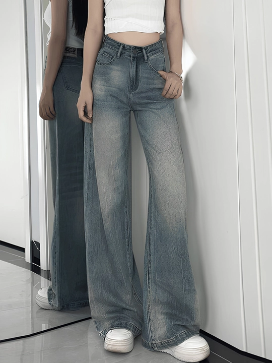 Ayollar uchun keng Baggy jinsilari — Y2K uslubi, o'lchamlar XS-2XL Kuz va qish fasliga