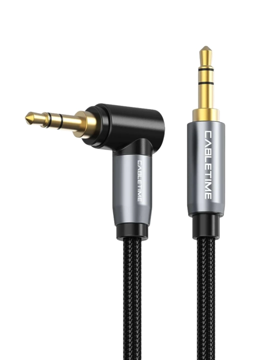 AUX 3.5 mm audio kabel 90° burchakli