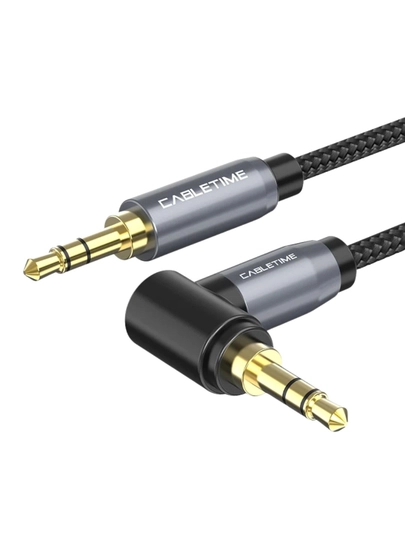 AUX 3.5 mm audio kabel 90° burchakli
