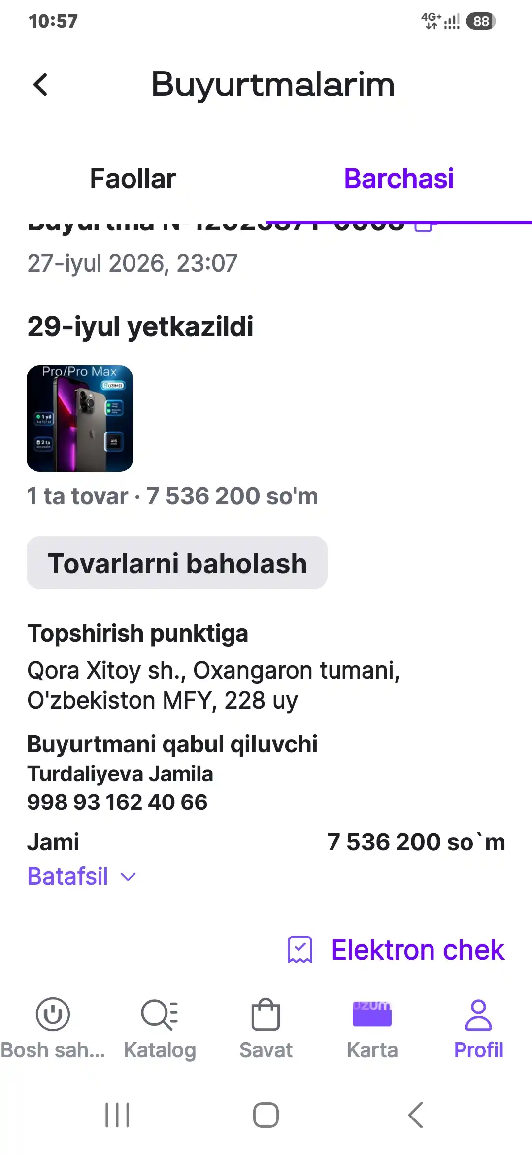 Apple iPhone 13 Pro, SIM+eSIM, UZIMEI-зарегистрирован