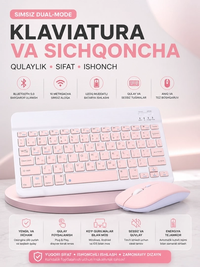 Simsiz klaviatura va sichqoncha to‘plami, 2. 4ghz usb wireless keyboard & mouse combo - 