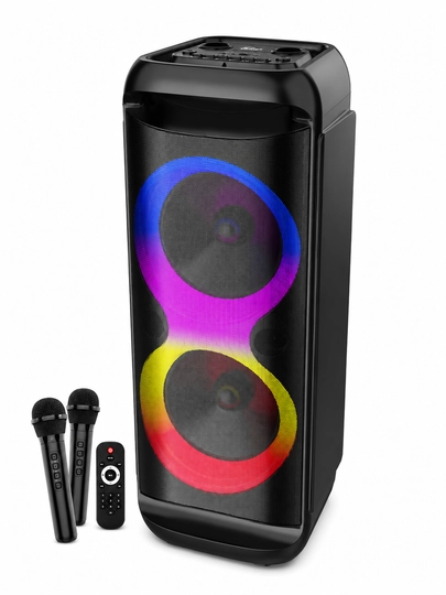 Караоке Bluetooth колонка Sing-e ZQS8288 8×2, 2 беспроводных микрофона, USB, TF, AUX