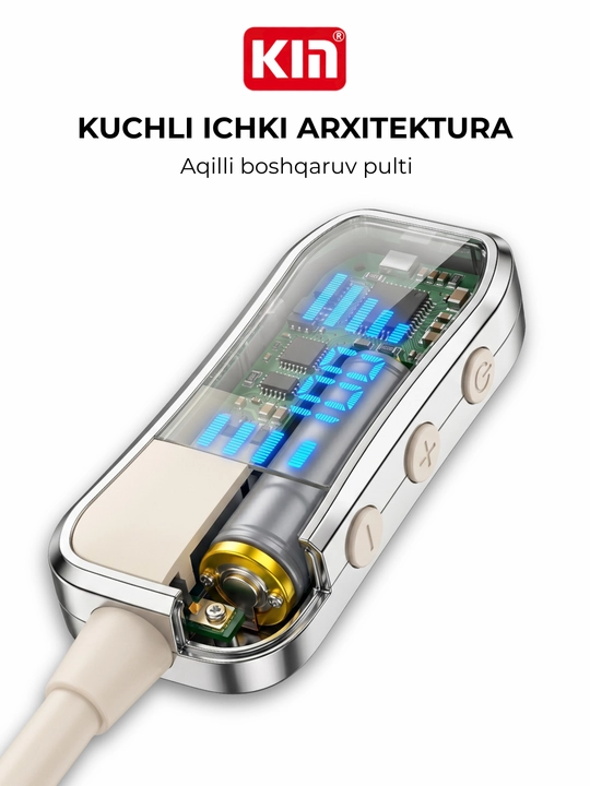 Simsiz quloqchin KIN KL50/118 Bluetooth 5.4, LED displey, 400 mAh batareya, TF-karta