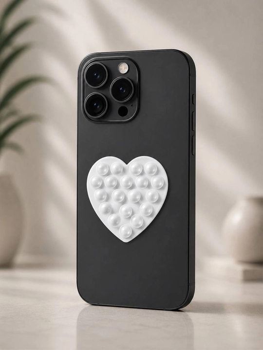 Telefon uchun yurakli silikonli yopishqoq so‘rg‘ichli ushlagich lipper - 