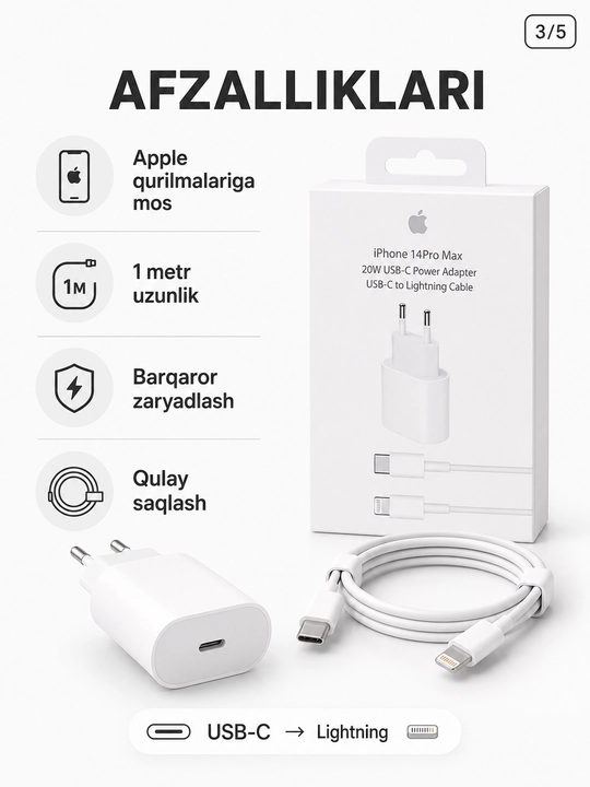 IPhone uchun 20W USB-C quvvatlagich - 