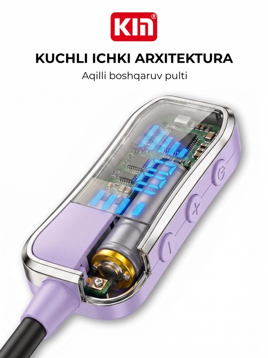 Simsiz quloqchin KIN KL50/118 Bluetooth 5.4, LED displey, 400 mAh batareya, TF-karta