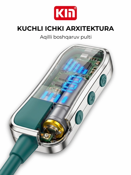 Simsiz quloqchin KIN KL50/118 Bluetooth 5.4, LED displey, 400 mAh batareya, TF-karta