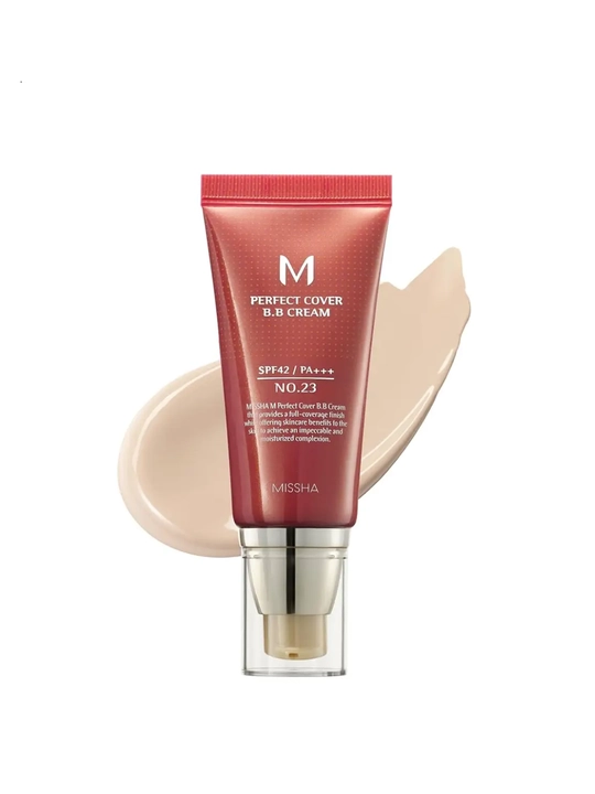 Tabiiy nurli qoplamaga ega namlovchi BB krem MISSHA Perfect Cover BB Cream - 