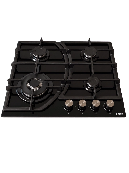 FERRE LP-640 B G-F gazli pishirish paneli, 4 konforka, gaz nazorati, shisha
