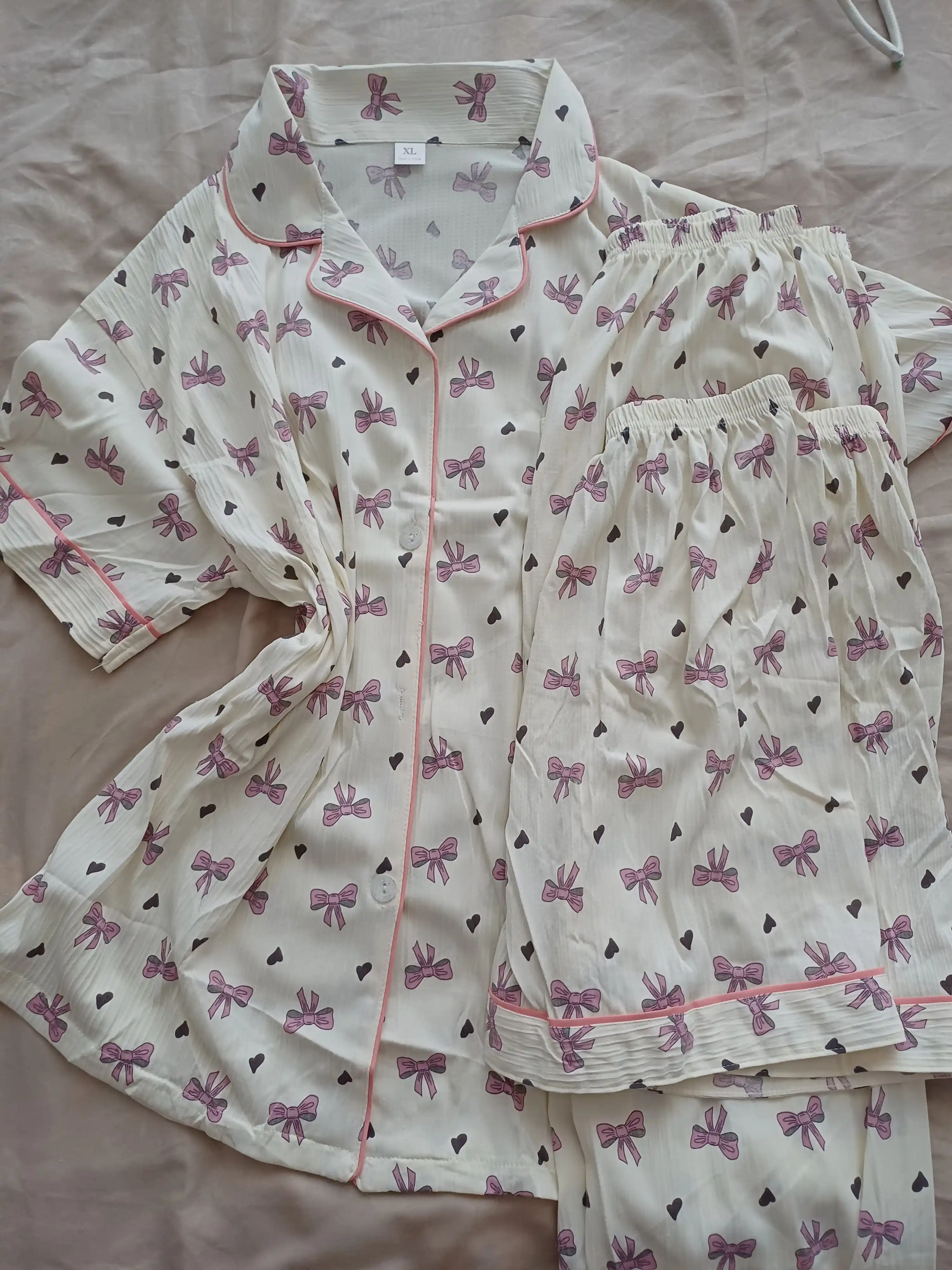 Pijama ayollar uchun 3 tasi 1 da, shim va shortikli komplekt troykalar, ayollar pijamasi