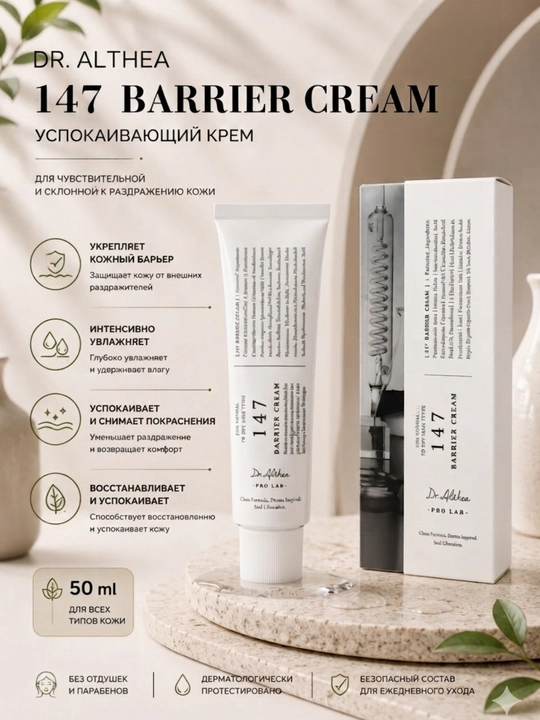 Dr.Althea 147, Barrier Cream, крем для лица, корейская косметика, увлажнение - 