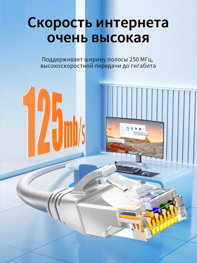 Кабель витая пара Cat6 1000 Мбит/с для маршрутизатора/ПК