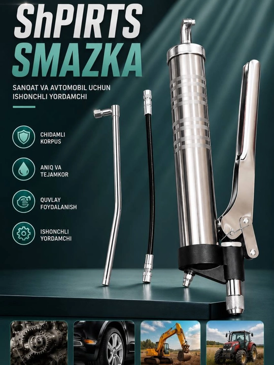 SHPRITS 900 ml, oltin rangli, rul-pistonli moy tabancasi - 