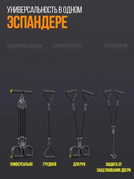 Ko‘p funksiyali Fitnes Espander Trenajyor – Uyda Mushaklar uchun Universal Trainer