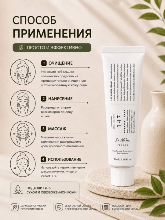 Dr.Althea 147, Barrier Cream, крем для лица, корейская косметика, увлажнение
