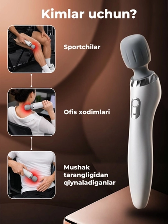 Mini elektr massajyor – bo‘yin, yelka, oyoq va orqa uchun, USB zaryad