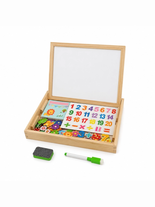 Ikki tomonlama magnitli doska KidsPlay SmartBoard 2in1 magnitli shakllar va raqamlar bilan