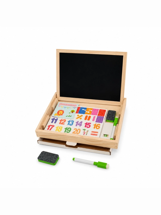 Ikki tomonlama magnitli doska KidsPlay SmartBoard 2in1 magnitli shakllar va raqamlar bilan