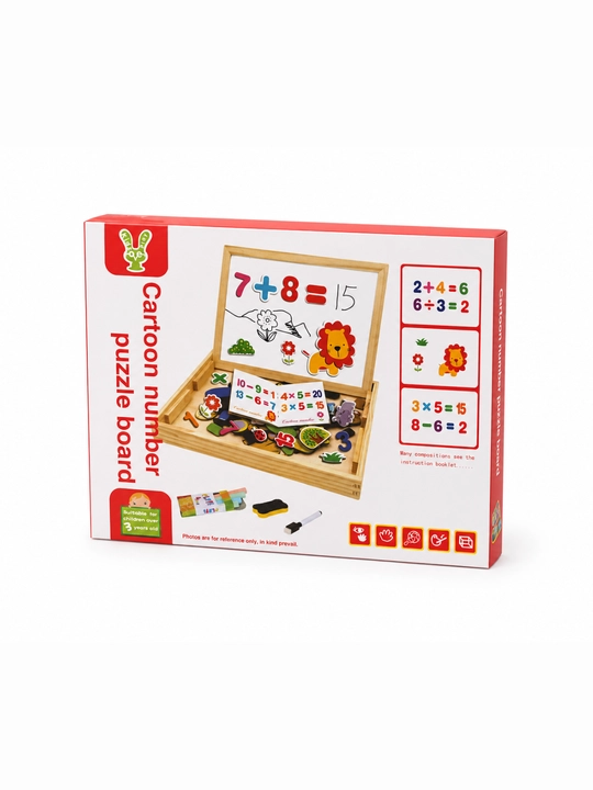Ikki tomonlama magnitli doska KidsPlay SmartBoard 2in1 magnitli shakllar va raqamlar bilan
