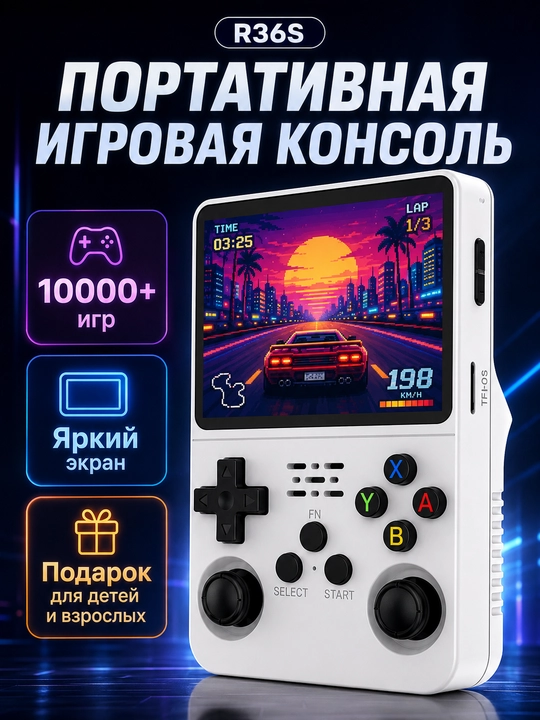 R36s ретро консоль портативная игровая приставка с 10000+ игр