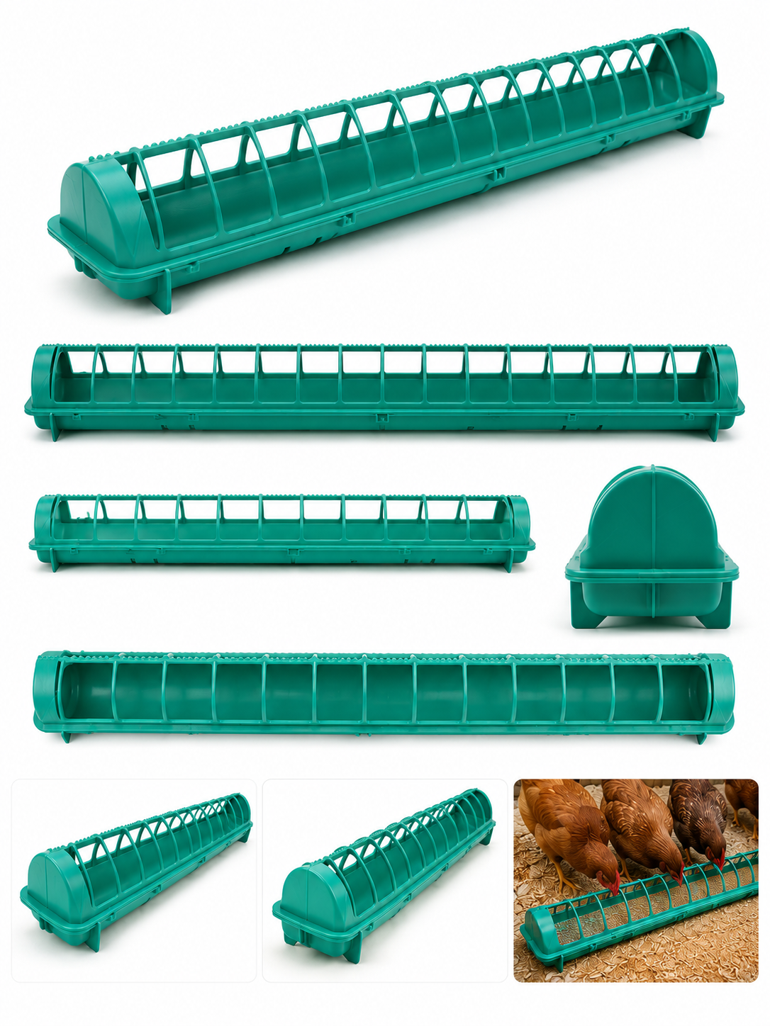 Кормушка для кур, цыплят, перепелов, уток, гусей и домашней птицы 80 см, 1 шт