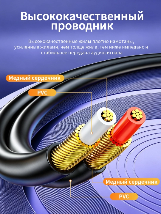 3.5 мм аудиокабель HiFi позолоченный сплав ступенчатый