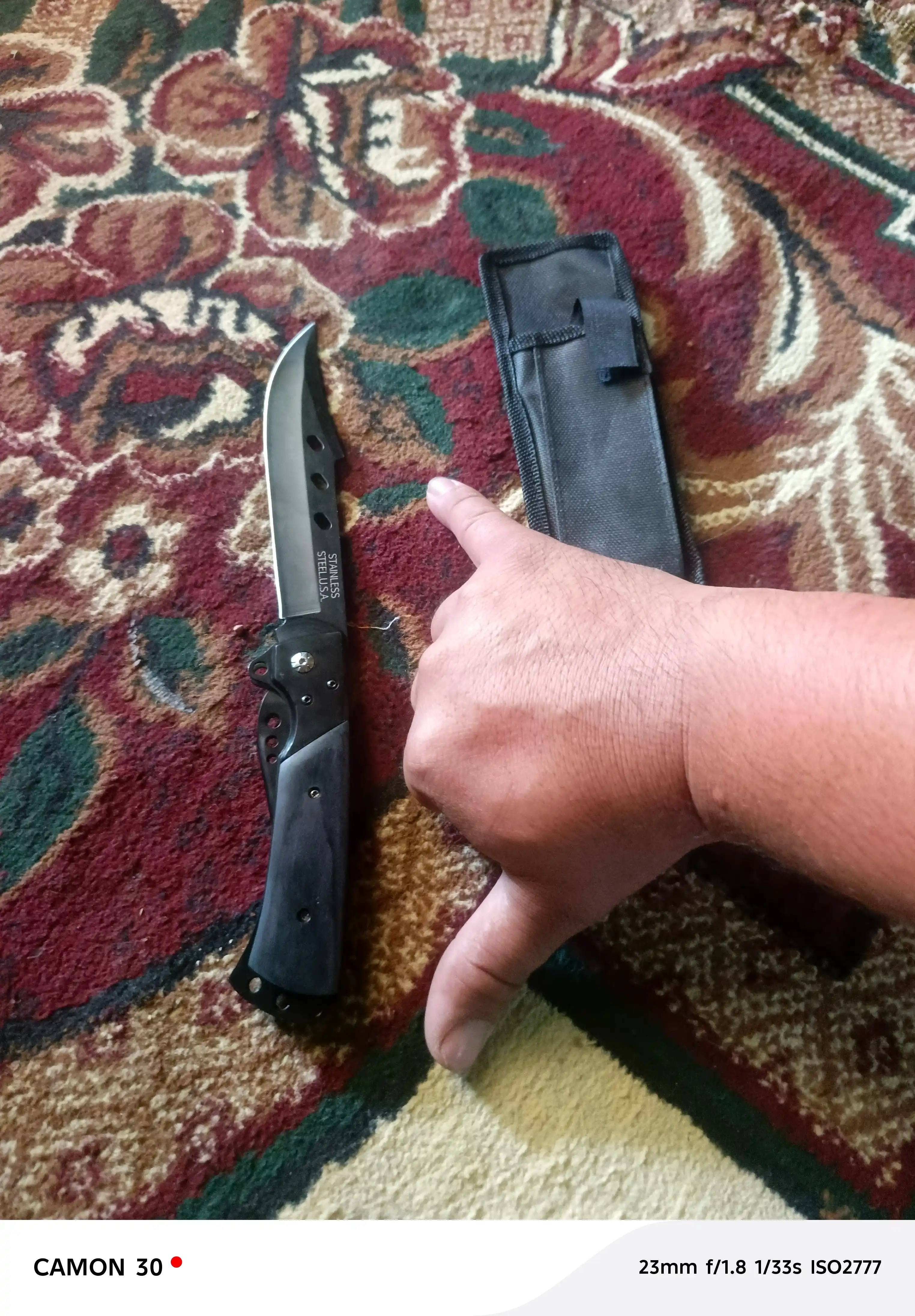 Buklanadigan universal pichoq, zanglamaydigan po'lat, ixcham, pichoq-spinner sayyohlik