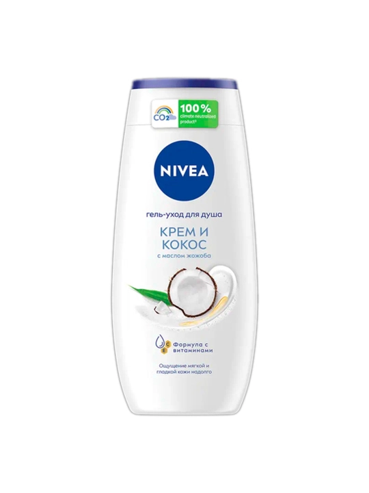 Dush uchun parvarish geli nivea kokos kremi 250 ml - 