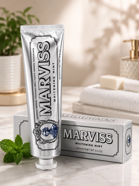 Marviss Whitening Mint tish oqartiruvchi pasta 85 ml, yalpiz ta'mli, kundalik parvarish