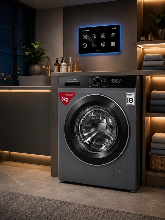 Стиральная машина Ziffler T80-P12ING, 8 кг, Digital Inverter, Steam Wash, 1400 об/мин